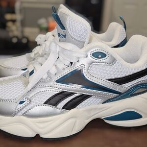 Reebok White and Blue Sneakers